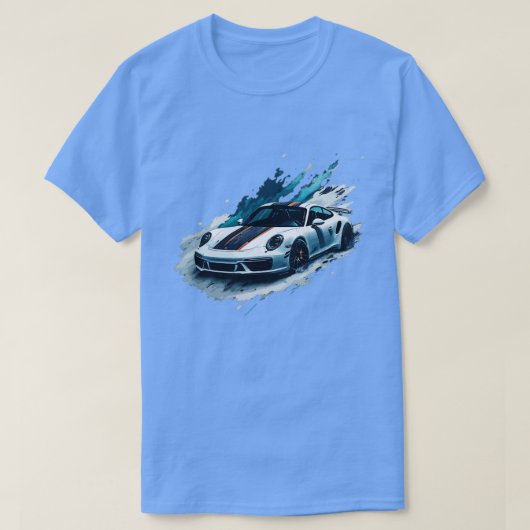 T-shirt Porsche blanche 911 carrera 4S (Design devant)