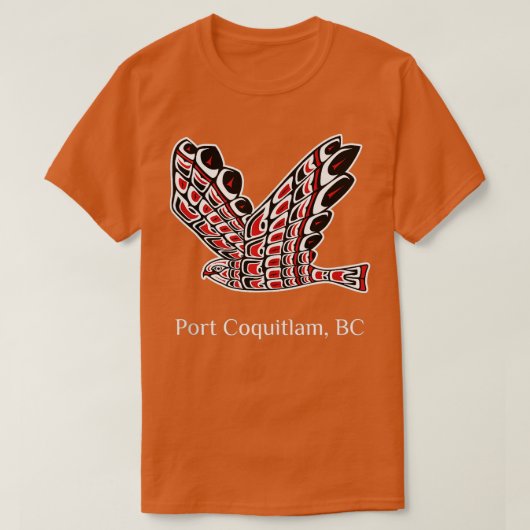 T-shirt Port Coquitlam Faucon rouge Oiseau de proie A (Design devant)
