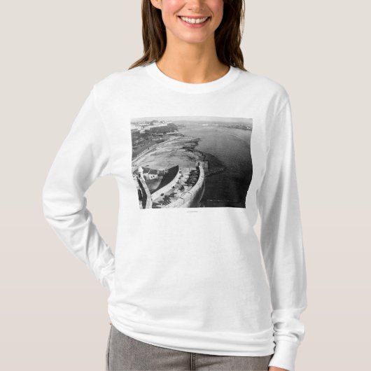 T-shirt Port de La Havane, Cuba avec une partie de château (Devant)