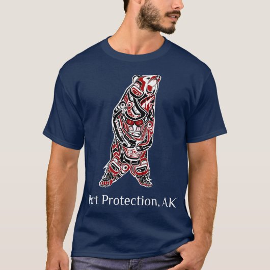 T-shirt Port Protection Alaska Native American Brown (Devant)
