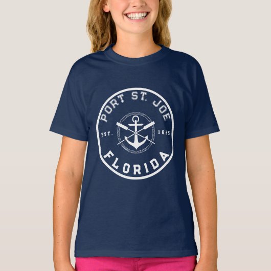 T-shirt Port St. Joe Plages Floride Marine Oars Ancre (Devant)