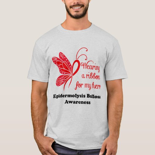 T-shirt Portant un ruban pour mon héros - chemise d'eb (Devant)