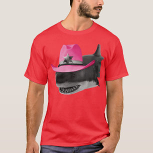 T-shirt Portant une fille Casquette de cowboy rose