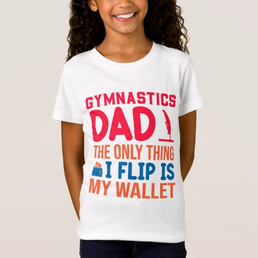 T-Shirt Porte-feuille papa de gymnastique (Devant)