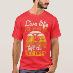 T-shirt Porte Gauche Ouverte Ranch Agriculteur Agriculture