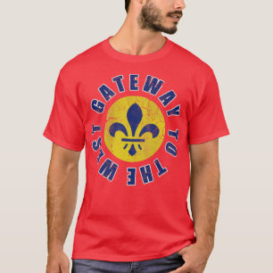 T-shirt Porte St Louis Missouri À L'Ouest Vintage Fade
