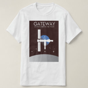 T-shirt Porte - Station orbitant la lune