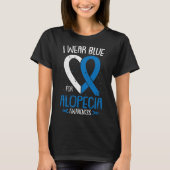 T-shirt Porter Bleu Pour Alopecia Sensibilisation Areata B (Devant)