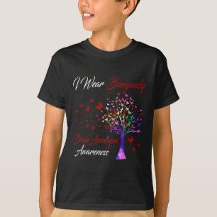T-shirt Porter Burgundy Cerveau Aneurysme Sensibilisation