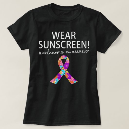 T-shirt Porter écran solaire Funny Melanoma cancer de la p (Design devant)