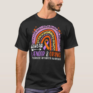 T-shirt Porter Lavande Orange Arc-en-ciel Psoriatique Arth