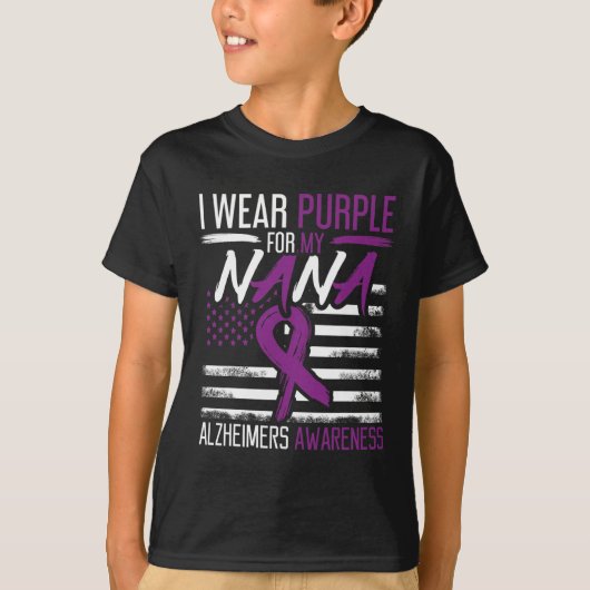 T-shirt Porter le violet pour Nana Alzheimer Alzheimers (Devant)