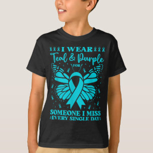 T-shirt Porter le violet sarcelle pour quelqu'un que je ma