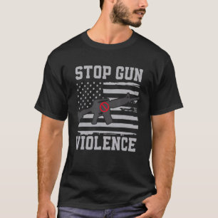 T-shirt Porter Orange Anti Gun Control Protéger Stop Gun V