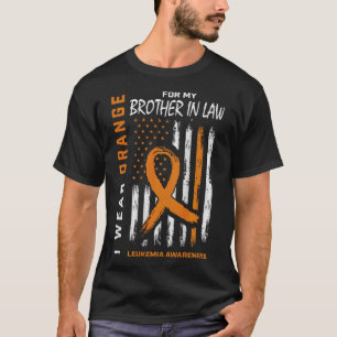 T-shirt Porter Orange Brother En Droit Leucémie Sensibilis
