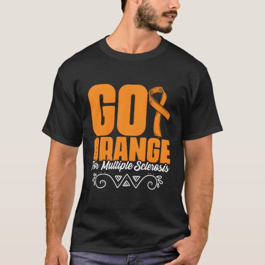 T-shirt Porter Orange Ms Awareness Sclérose Multiple Survi (Devant)