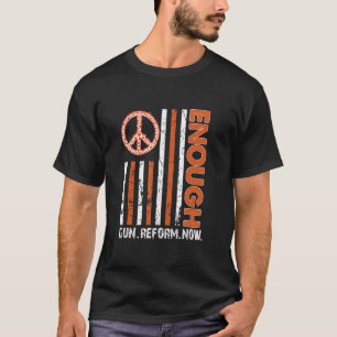 T-shirt Porter Orange Peace Signaler Drapeau Assez End Gun