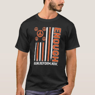 T-shirt Porter Orange Peace Signaler Drapeau Assez End Gun