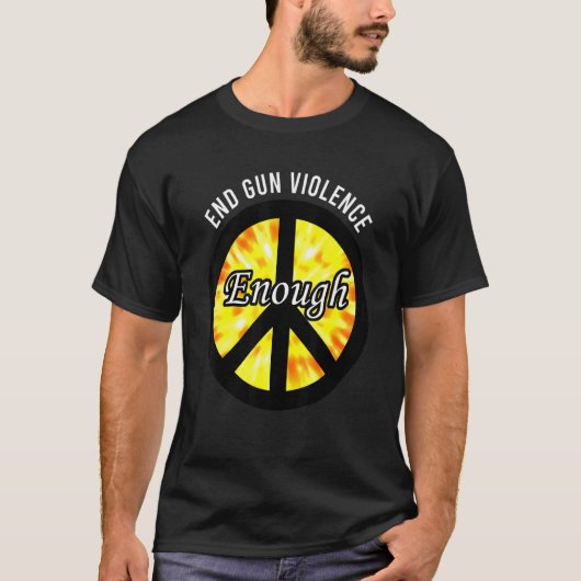 T-shirt Porter Orange Peace Signer Assez End Gun Violence (Devant)