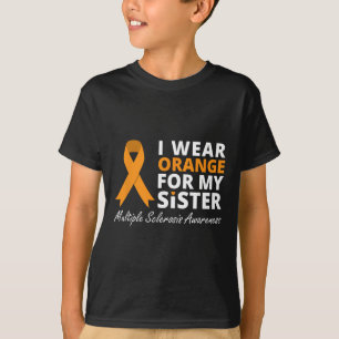 T-shirt Porter Orange Pour Ma Soeur Ms Awareness Ribbon 1