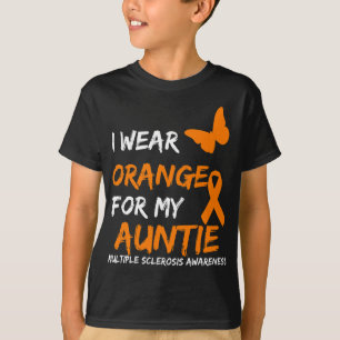 T-shirt Porter Orange Pour Ma Tante Sclérose Multiples Rib