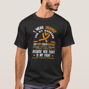 T-shirt Porter Orange Pour Mon Mari Ms Multiple Scelrosis