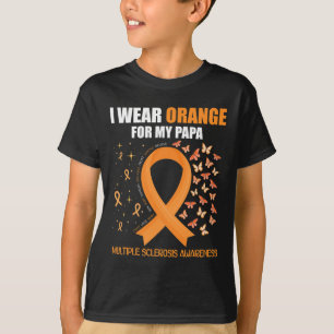 T-shirt Porter Orange pour Mon Papa Sclérose Multiples
