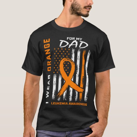 T-shirt Porter Orange pour mon père Leukemia Sensibilisati (Devant)