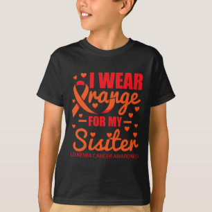 T-shirt Porter Orange Pour Soeur Leucémie