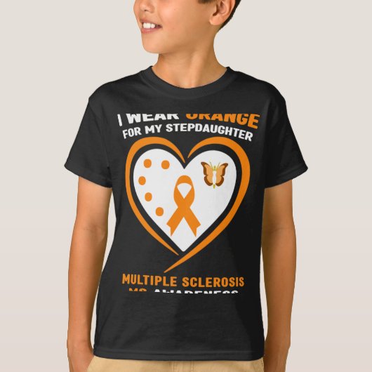 T-shirt Porter Orange pour Stepgirl Sclerosis Multiple Aw (Devant)