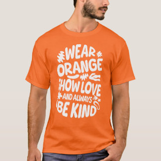 T-shirt Porter Orange Show Amour Be Kind