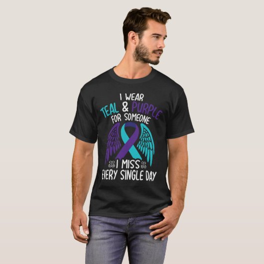 T-shirt Porter Turquoise & ; Violet Pour Quelqu'Un Qui (Devant entier)