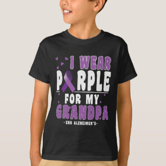 T-shirt Porter Violet Pour Grand-Père Alzheimer Alzheimer 