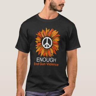 T-shirt Portez Assez Tournesol de Paix Orange Fin Violence