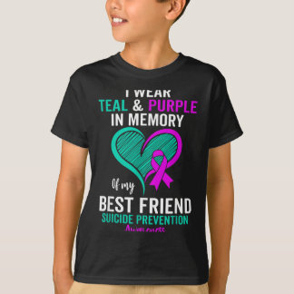 T-shirt Portez du sarcelle et du violet en mémoire de l'am