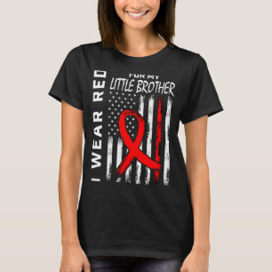 T-shirt Portez le petit frère Ruban Rouge conscient de la