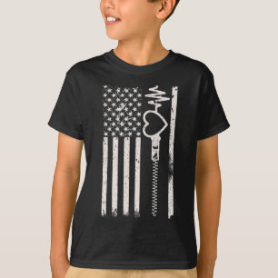 T-shirt Portez Le Rouge En Février Usa Drapeau Pour Maladi