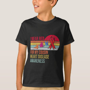T-shirt Portez Le Rouge Pour Mon Cousin Maladie Cardiaque