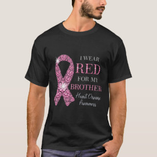 T-shirt Portez Le Rouge Pour Mon Frère Rouge Ruban Maladie