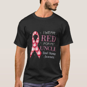 T-shirt Portez le rouge pour mon oncle Maladie cardiaque S