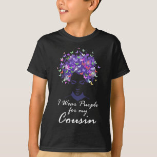T-shirt Portez Le Violet Pour Mon Cousin Support Alzheimer