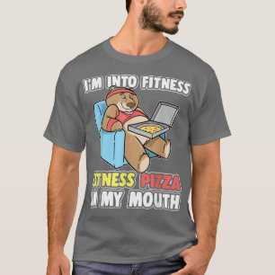 T-shirt Portez-Moi Dans Fitness Fitness Pizza Dans Ma Bouc