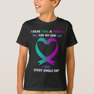 T-shirt Portez Turquoise Et Violet Pour Mon Fils Je Manque