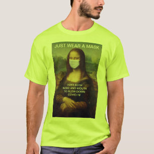T-shirt PORTEZ UN MASQUE Mona Lisa Haute Visibilité