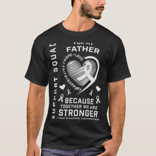 T-shirt Portez un soutien blanc Papa Père Lung Cancer Laur