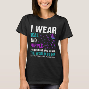 T-shirt Portez Une Sensibilisation Turquoise Et Violette A