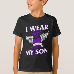 T-shirt Portez Violet En Mémoire De Mon Fils Surdose Sensi