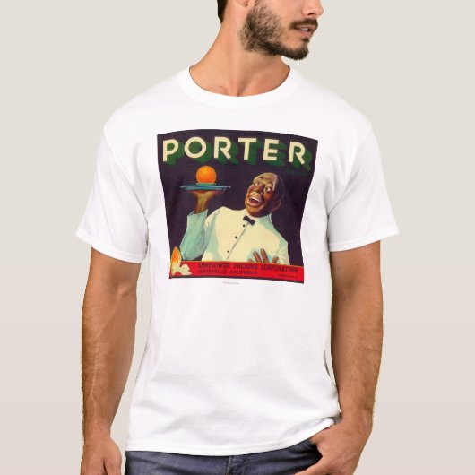 T-shirt Portier LabelPorterville orange, CA (Devant)