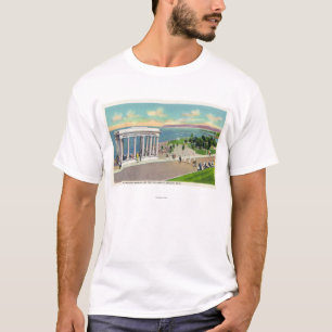 T-shirt Portique au-dessus de vue de Plymouth Rock de