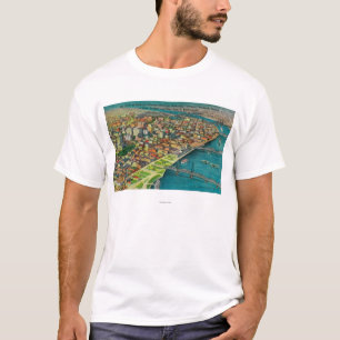 T-shirt Portland de l'air montrant des ponts et